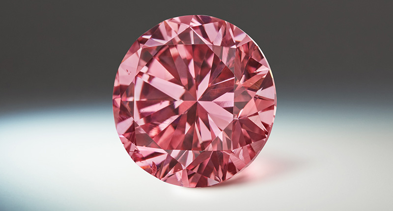 This 2.08-carat round brilliant fancy intense pink has been named the Odyssey.