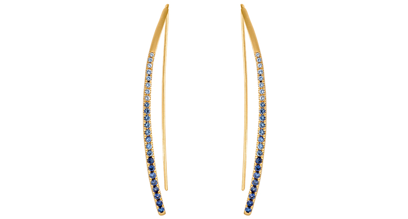 <a href="http://www.sandyleongjewelry.com" target="_blank" rel="noopener">Sandy Leong Jewelry</a> ombre sapphire bowed earrings set in 18-karat recycled yellow gold ($5,000)