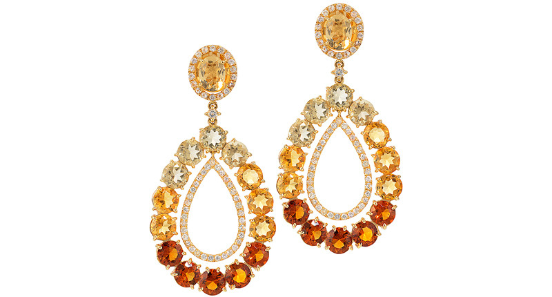 <a href="https://www.grazielagems.com" target="_blank" rel="noopener">Graziela</a> citrine, white sapphire and 18-karat yellow gold earrings ($7,350)