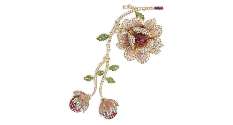 An enamel, diamond and ruby flower brooch went for $23,750.<br /><em>Image courtesy of Christie’s Images Ltd. 2016</em>