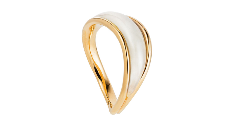 Fernando Jorge’s Stream Wave band with mother of pearl set in 18-karat yellow gold ($2,320)
