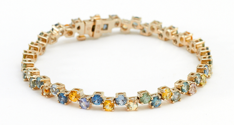 A bracelet featuring Montana sapphires from Columbia Gem House