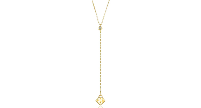 <a href="http://www.julielambny.com" target="_blank" rel="noopener noreferrer">Julie Lamb NY’s</a> Lane Lariat with citrine and diamonds set in 18-karat yellow gold ($1,695)