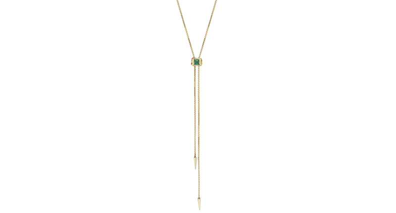 <a href="https://www.smithandmara.com/" target="_blank" rel="noopener noreferrer">Smith + Mara</a> 14-karat yellow gold and emerald wrap bolero ($2,165) <a href="https://www.smithandmara.com/collections/necklaces"><br /></a>