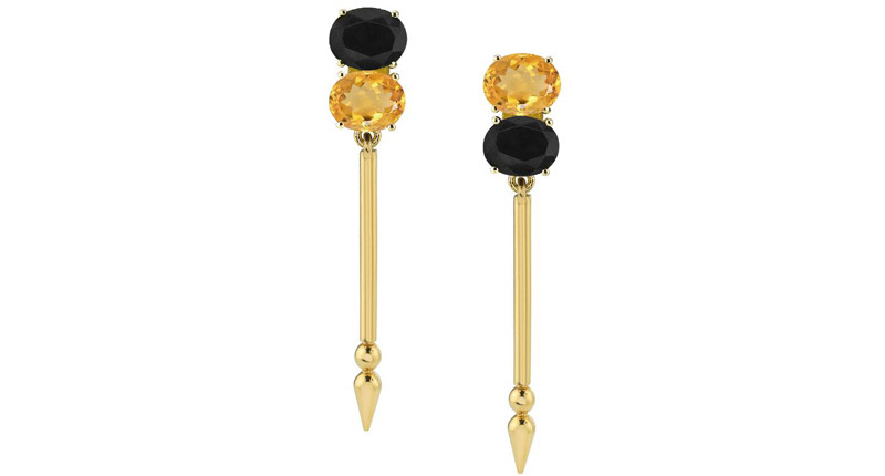 <a href="https://www.sarahhendler.com" target="_blank" rel="noopener">Sarah Hendler</a> citrine, black spinel and 18-karat yellow gold earrings ($3,100)