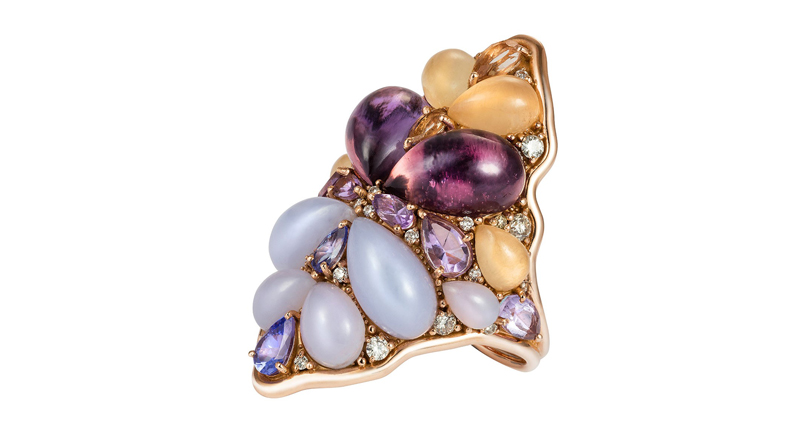 <p><a href="http://fernandojorge.co.uk/jewellery/blossom-ring-2" target="_blank" rel="noopener">Fernando Jorge</a> “Blossom” ring in 18-karat rose gold with tanzanite, imperial topaz, chalcedony, amethyst, calcite and diamonds ($7,800) </p>