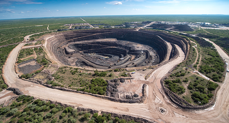 An aerial shot of Lucara's Karowe mine in Botswana (Image courtesy of Lucara Diamond Corp.)