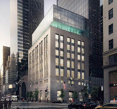 Tiffany & Co. hopes the modern glass topper planned for its renovated Fifth Avenue flagship will draw more customers. The store is set to reopen in spring 2022. (Photo courtesy of Tiffany & Co.)