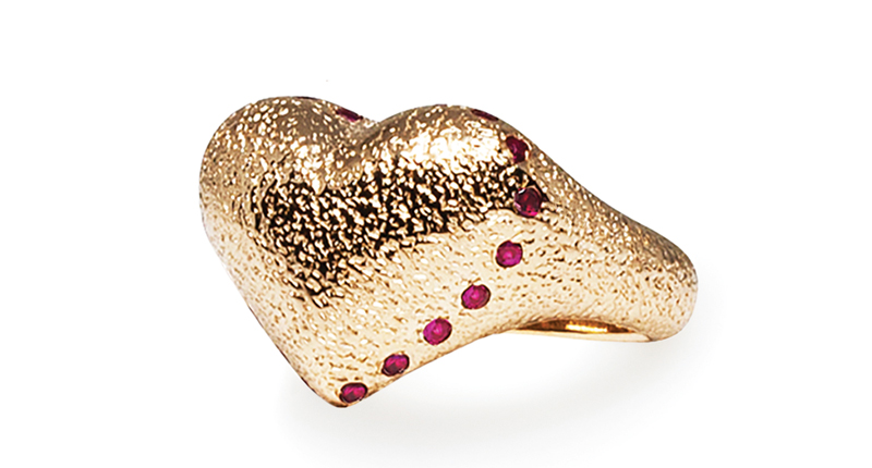 <p>Imperfect Grace 14-karat gold and ruby ring ($1,920)</p>