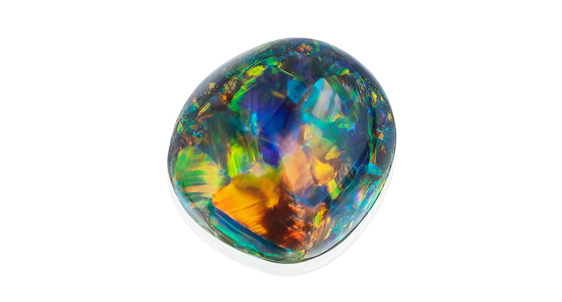 <strong>Phenomenal, First Place.</strong> John Ford of Lightning Ridge Collection by John Ford’s 6.90-carat black opal, titled “Lucky #7”