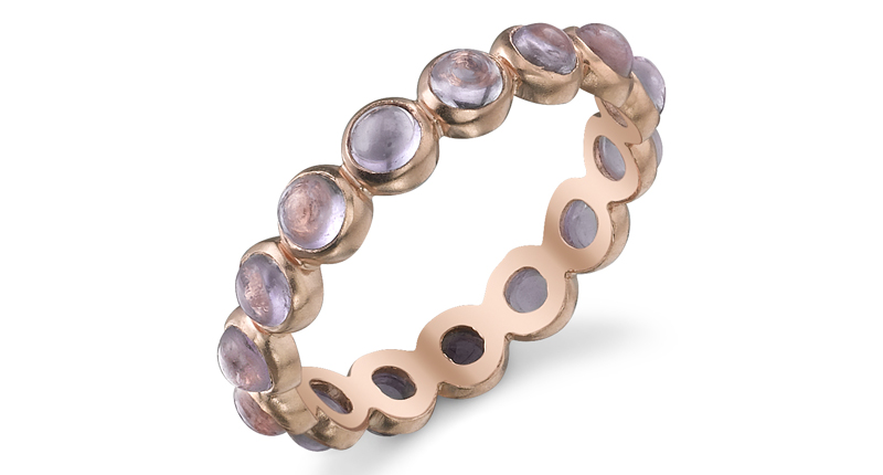 Irene Neuwirth’s 18-karat rose gold ring with 3 mm Rose of France amethysts (price available upon request)<br /><a href="http://ireneneuwirth.com/" target="_blank" rel="noopener noreferrer">IreneNeuwirth.com</a>