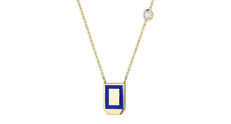 <p>Bleecker and Prince 14-karat gold, diamond and enamel pendant ($1,100)</p>