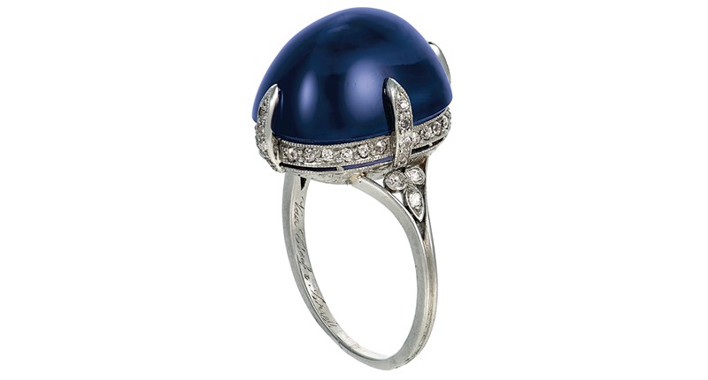 This Belle Époque ring from Van Cleef & Arpels circa 1917, featuring a 21.73-carat sapphire and diamond accents in platinum, sold for $1.7 million at Christie’s New York’s recent Magnificent Jewels sale.