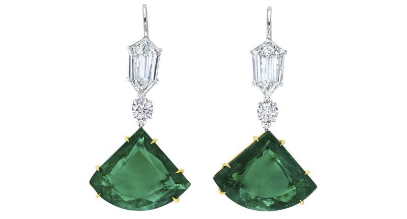 These 10.62-carat fan emerald earrings ($796,000) are a highlight of the 30 one-of-a-kind Martin Katz pieces going on sale beginning today.