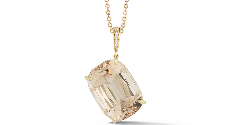 <a href="https://www.katherinejetter.com" target="_blank" rel="noopener">Katherine Jetter</a> smokey topaz “Nonchalant” Pendant with diamond melee in 18-karat gold ($15,840)