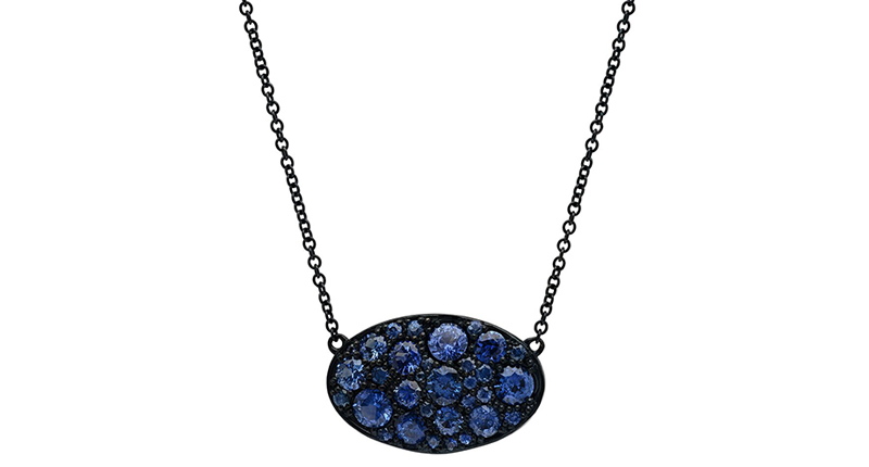 <a href="http://www.colettejewelry.com" target="_blank" rel="noopener noreferrer">Colette</a> 18-karat black gold “Les Chevaliers” necklace with Ceylon sapphires ($7,460)