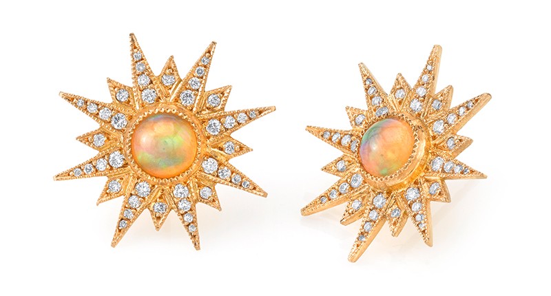 <a href="https://www.armansarkisyan.com" target="_blank" rel="noopener">Arman Sarkisyan</a> 22-karat gold Supernova studs with opal and diamonds ($6,820)