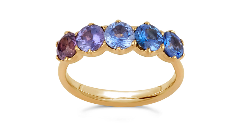 <a href="https://www.dinnyhall.com/rings/fine-rings/elyhara-18k-natural-sapphire-five-stone-ring-2089" target="_blank" rel="noopener noreferrer">Dinny Hall</a> 18-karat yellow gold “Elyhara” sapphire five stone ring ($3,430)