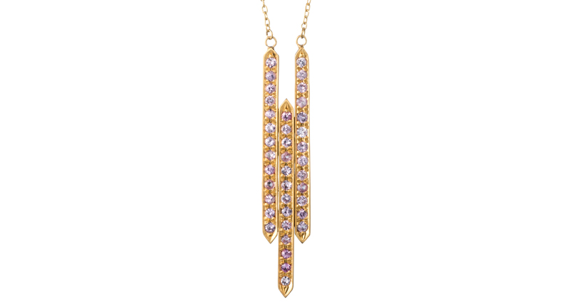 Halleh Jewelry’s 18-karat yellow gold necklace with pink sapphires ($2,420)