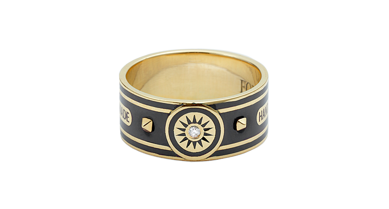 The “Dream Cigar Band” by Foundrae in 18-karat gold, enamel and diamond ($2,650) <br /><a href="http://www.Foundrae.com" target="_blank">Foundrae.com</a>