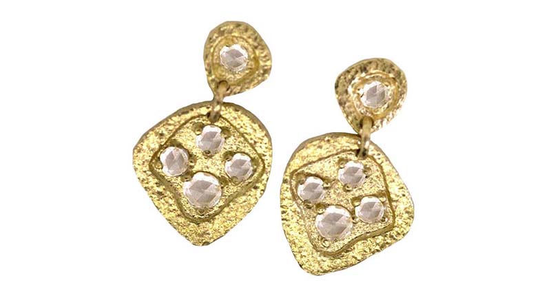 Rona Fisher’s water drop earrings with rose-cut white diamonds ($2,495)<br /> <a href="http://www.ronafisher.com" target="_blank">RonaFisher.com</a>