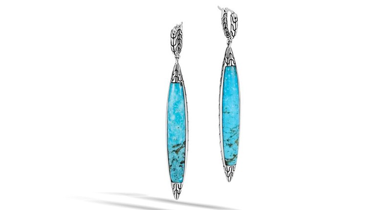 <p><a href="https://www.johnhardy.com" target="_blank" rel="noopener">John Hardy</a> sterling silver classic chain spear drop earring with turquoise ($995) </p>