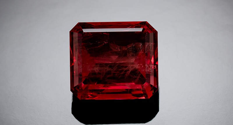 This 1.65-carat clarity enhanced red beryl is also from Hunter.