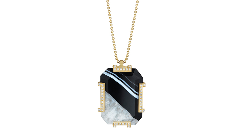 This agate pendant from Doryn Wallach Jewelry also had diamond accents ($8,800)<br /><a href="http://www.dorynwallach.com/product/agate-pendant-with-white-diamonds/" target="_blank">DorynWallach.com</a>