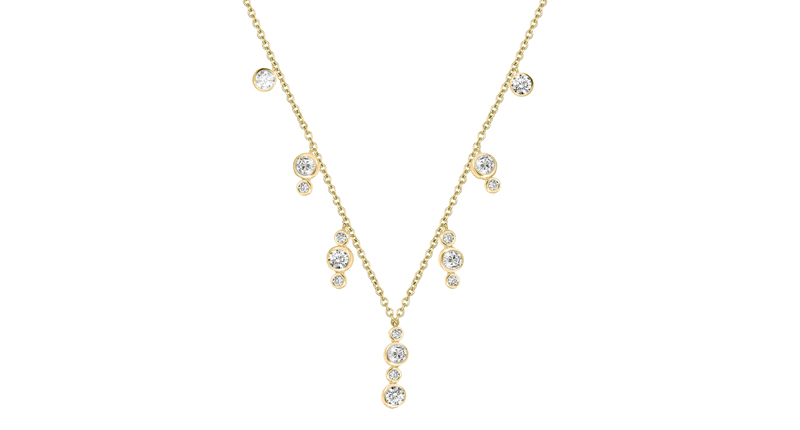 Ilana Ariel’s 14-karat yellow gold Uneven Dot Charm necklace with diamonds ($1,920)