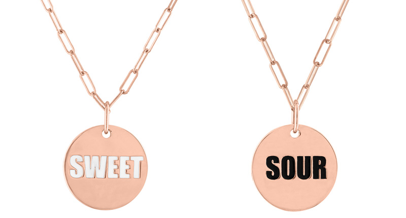 Are you sour or sweet? You can be one or both with these two necklaces from the collection.
