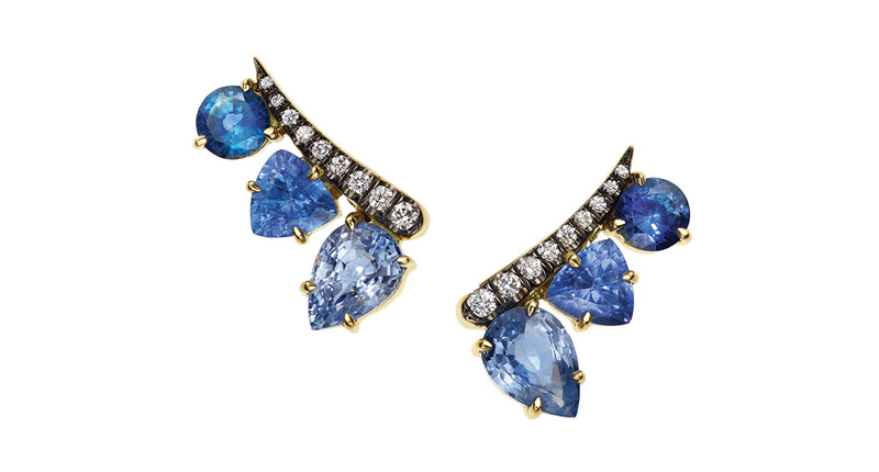 <a href="http://www.jemmawynne.com" target="_blank" rel="noopener noreferrer">Jemma Wynne’s</a> 18-karat yellow gold ear climbers with blue sapphires and diamonds ($5,775)