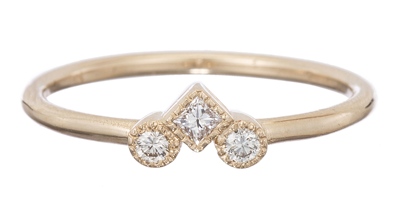 <a href="https://jenniekwondesigns.com/collections/diamond-rings/products/diamond-pillar-ring" target="_blank" rel="noopener noreferrer">Jennie Kwon</a>’s 14-karat yellow gold and diamond ring ($750)<br /><br />“This ring is wearable on a daily basis because of its smaller scale. It