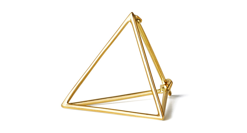 Shihara Triangle Earring in 18-karat yellow gold (sold as a single earring in five sizes ranging between $390 and $863)