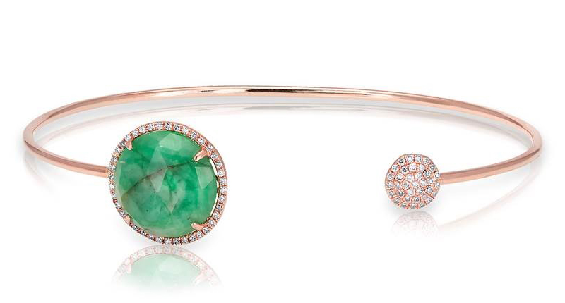 <a href="http://www.annesisteron.com" target="_blank" rel="noopener noreferrer">Anne Sisteron</a> emerald and diamond disc bracelet in 14-karat rose gold ($1,715)