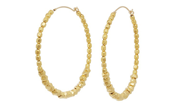 <strong>Statement Hoops:</strong> <a href="http://catherineweitzman.com/" target="_blank">Catherine Weitzman</a>’s 18-karat gold vermeil beaded hoop earrings ($95)
