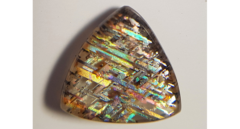 Another example of a loose piece of rainbow lattice sunstone