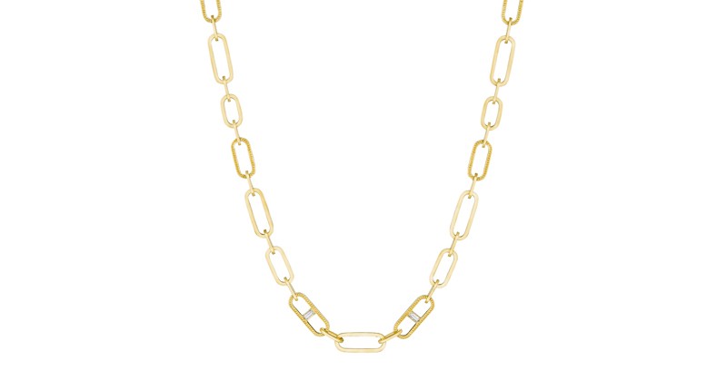 <p><a href="https://www.pennypreville.com" target="_blank" rel="noopener">Penny Preville</a> 18-karat gold and diamond baguette station flat link necklace ($9,695) </p>
