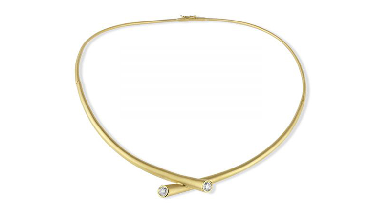 Carelle’s “Whirl” diamond collar necklace in 18-karat yellow gold with diamonds ($17,500)<br /><a href="http://www.carelle.com" target="_blank">Carelle.com</a>