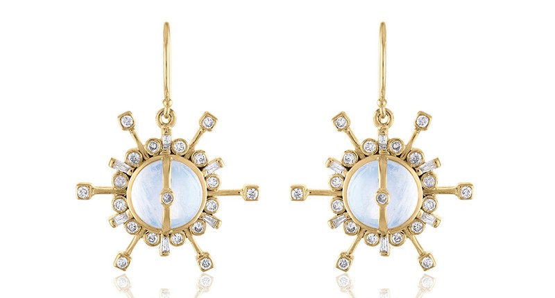 <a href="https://loriannjewelry.com/collections/confetti/products/confetti-single-drop-earrings-with-moonstone-diamonds-14k-gold-2" target="_blank" rel="noopener">LoriAnn Jewelry</a> Confetti single drop earrings with moonstone and diamonds in 14-karat gold ($3,100)