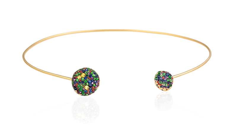 Nada G also created the “Baby Malak” multi-round choker with multi colored sapphires ($6,575)<br /><a href="http://www.nadag.com" target="_blank">NadaG.com</a>