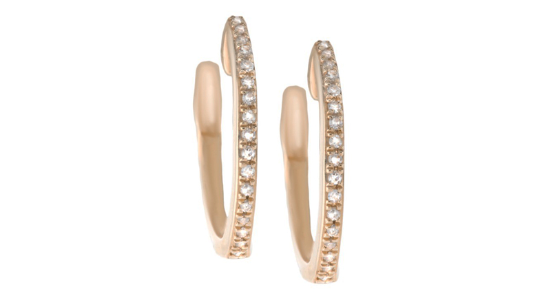 <strong>Statement Hoops:</strong> <a href="http://bethmillercollection.com/" target="_blank">Beth Miller Collection</a>’s 14-karat yellow gold single row hoop with diamond pavé ($595)
