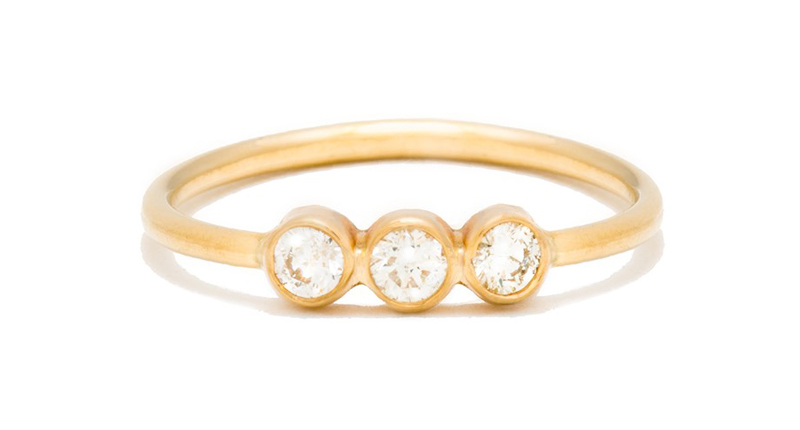 <a href="http://www.mayabrenner.com" target="_blank">Maya Brenner</a> “Triplet” diamond ring ($1,800)