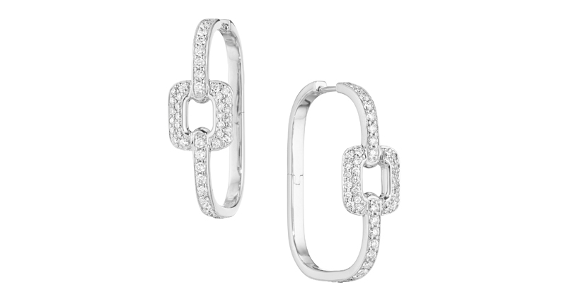 <strong>Statement Hoops:</strong> <a href="https://www.mimiso.com/" target="_blank">Mimi So</a>’s 18-karat white gold square hoop earrings with white diamonds ($10,500)