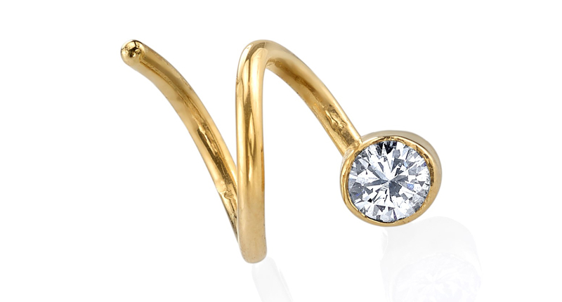 <a href="http://www.smithandmara.com" target="_blank">Smith + Mara</a> 14-karat yellow gold and diamond spiral ring ($530)