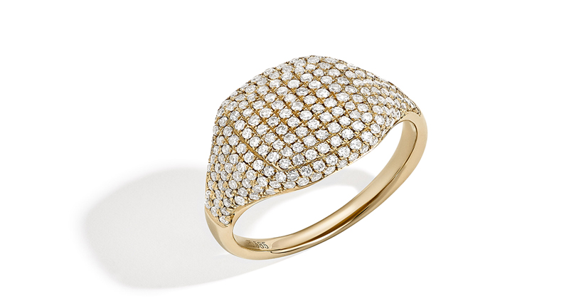 “Piera” 14-karat yellow gold diamond ring, featuring 207 round diamonds ($995)
