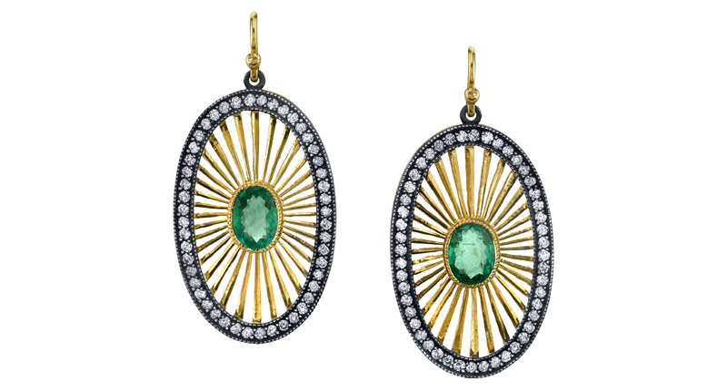 <p>Arman Sarkisyan 22-karat gold and silver Oval Emerald Deco earrings with diamonds ($20,850, available at <a href="https://www.bergdorfgoodman.com/c/designers-a-z-arman-sarkisyan-cat617112" target="_blank" rel="noopener">Bergdorf Goodman</a>) </p>