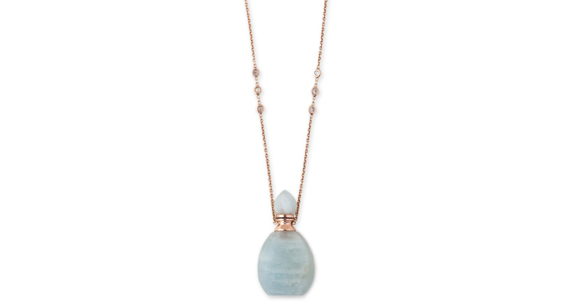 Jacquie Aiche aquamarine Aladdin Potion Bottle necklace ($2,965)<br /> <a href="https://jacquieaiche.com/products/aquamarine-potion-bottle-necklace" target="_blank" rel="noopener noreferrer"><b>JacquieAiche.com</b></a>