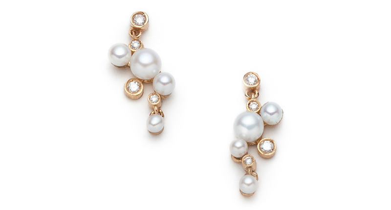 <p><a href="https://sofiazakia.com/collections/new-arrivals/products/supreme-shimmer-earring?variant=13333344976919" target="_blank" rel="noopener">Sofia Zakia</a> 14-karat yellow gold “Supreme Shimmer” earring with pearls and diamonds ($700) </p>