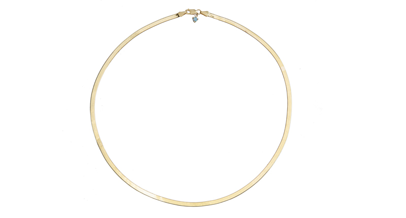 Wwake Small Rhodes necklace in 10-karat yellow gold with natural Australian opal ($995)