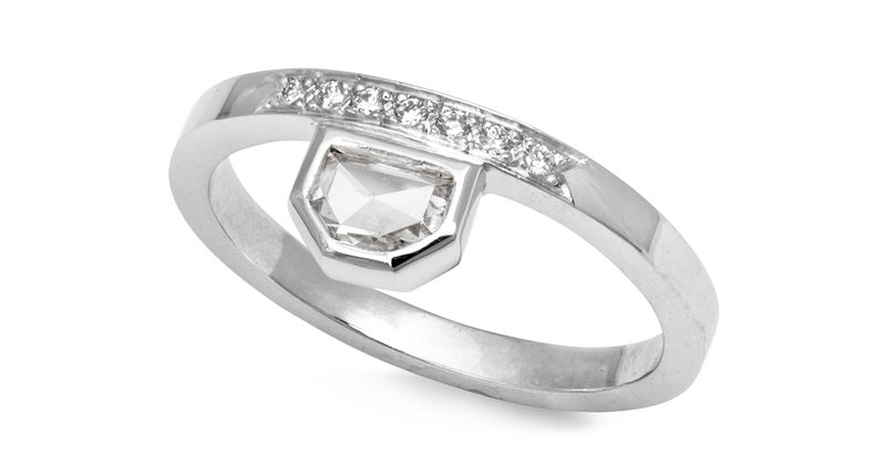 <a href="http://www.justjules.com" target="_blank" rel="noopener noreferrer">Just Jules’</a> 14-karat white gold rose-cut diamond engagement ring ($4,100)